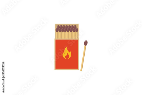 A Simple Illustration Shows An Open Matchbox With Matches And A Flame Icon Beside A Match