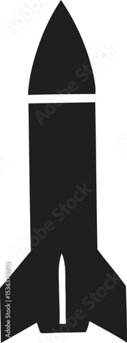 Simple black silhouette of a missile.