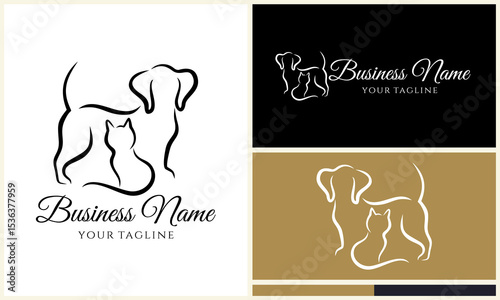 Dog  Cat Logo Design Variations. (1)