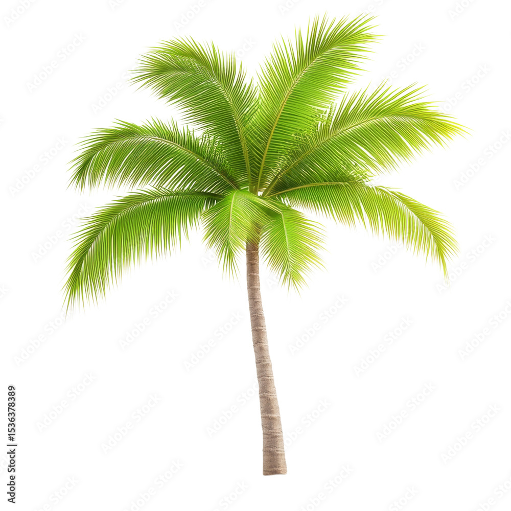 Obraz premium Lush tropical palm tree with vibrant green fronds