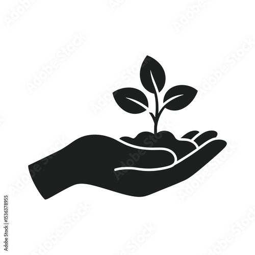 Hand cradling a sprouting plant, symbol of growth and nurture.
