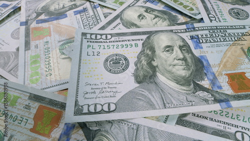 A Large Pile of U.S. Currency Hundreds of Dollars on Display for Everyone to See