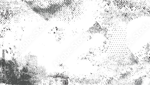 Abstract grayscale texture background with mottled patterns and varying densities of black white and gray speckles creating a distressed grunge effect