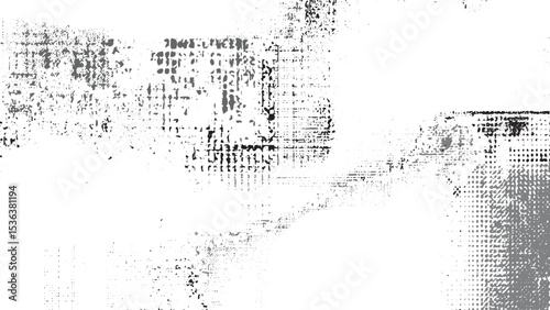 Abstract grayscale texture with mottled patterns and varying densities of black gray and white speckles creating a distressed grunge effect