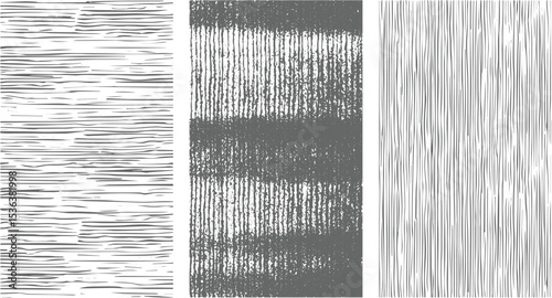 Three Vertical Gray Scale Line Pattern Textures Abstract Backgrounds Graphic Design Elements grayscale