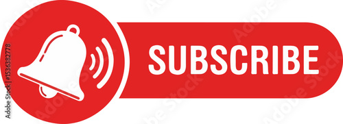 Subscribe button featuring a bell icon on a white background, indicating notifications for new content