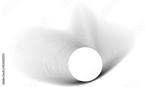 Circles lines wavy. Geometric technology round shape. Overlay transparent vector background