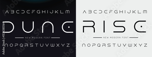 Design Modern abstract digital alphabet font. Minimal technology typography, Creative urban sport fashion futuristic font and with numbers. vector illustration.
