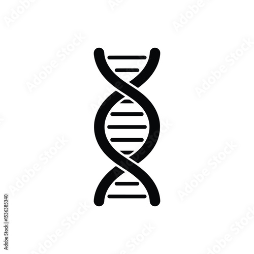 Minimalist DNA double helix icon, representing life's genetic blueprint.