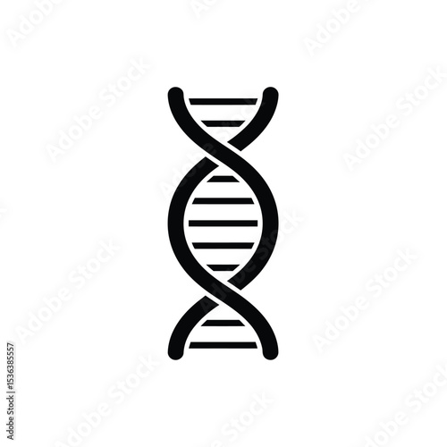 Minimalist DNA double helix icon, representing life's genetic blueprint.