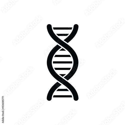 Minimalist DNA double helix icon, representing life's genetic blueprint.
