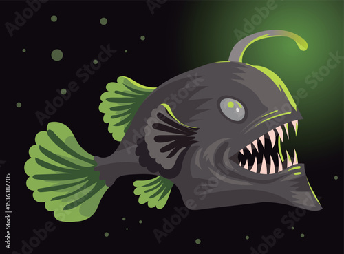 abyss fish from deep sea with lantern
