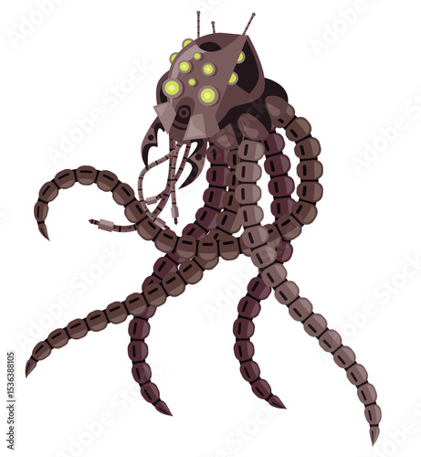science fiction alien robot octopus