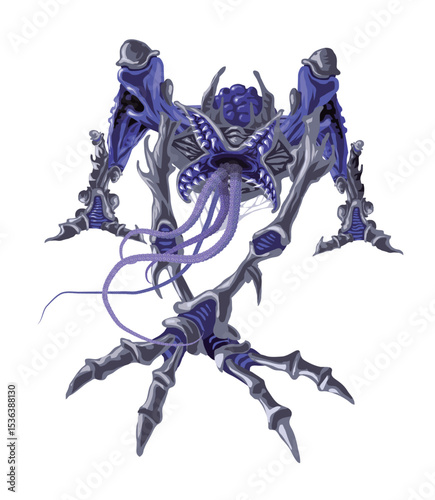 alien monster with fangs