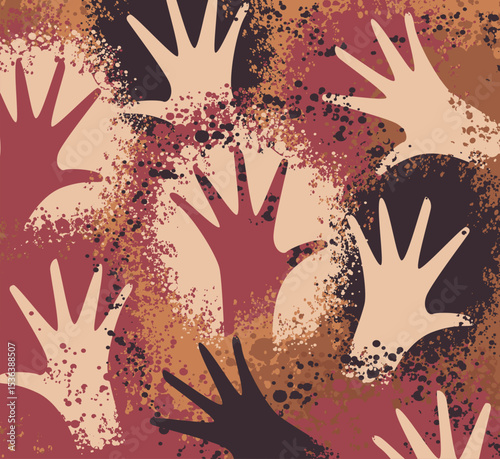cave wall with hands painting