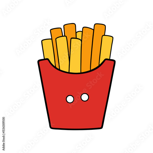 french fries in a white box