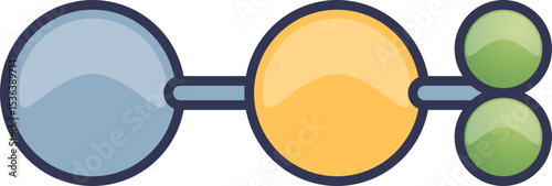 A simplified diagram of an Adenosine Diphosphate (ADP) molecule. It shows the main components: adenine, ribose sugar, and the two phosphate groups, crucial for cellular energy transfer.