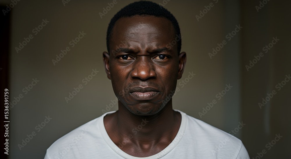 A Portrait of a Man Showing Discontent A Portrait of a Man Showing Discontent