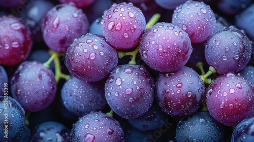 Wallpaper Mural Close-up of wet, purple grapes Torontodigital.ca