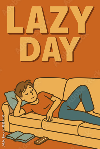 Lazy Day on a Sofa: Man Relaxing with Book