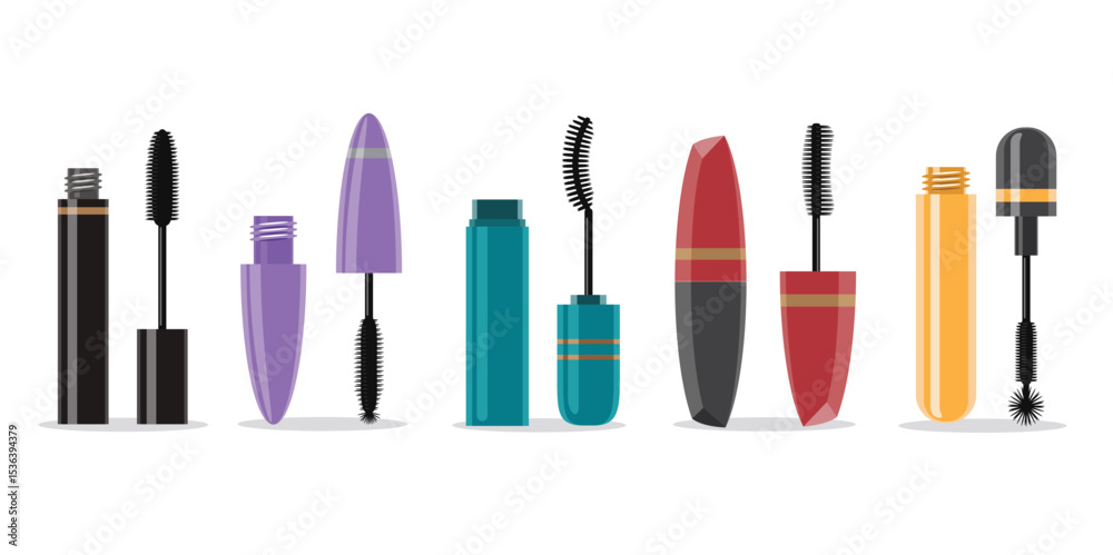 Set of Mascara Tubes and Brushes Packaging Set of Mascara Tubes and Brushes Packaging