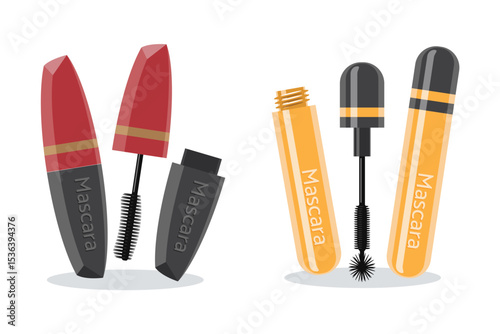 Set of Mascara Tubes and Brushes Packaging