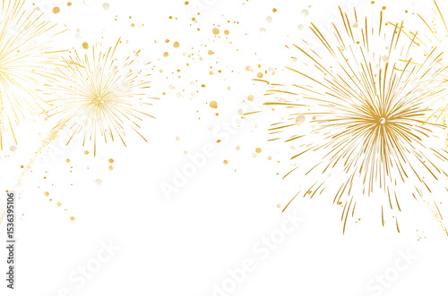 Fireworks, light yellow color, simple drawing style, white background, PNG format, cute, simple lines, minimal details