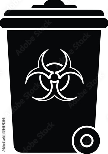 Healthcare Waste Disposal Vector Illustration of Biohazard Bin