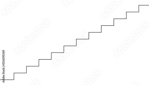 Continuous line drawing of the stairs going up. up the ladder. achievement. climbing. success. steps up and down