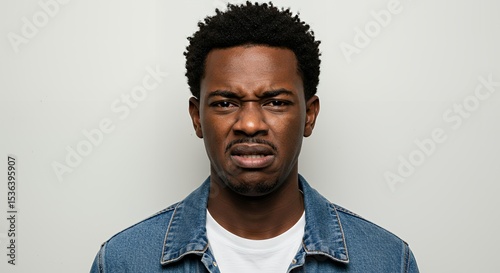 Portrait of a Man Showing Disgust