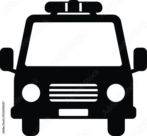 Police Car Front View Emergency Vehicle Icon