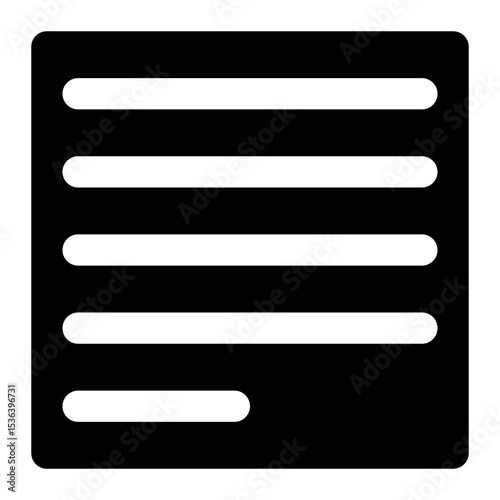 align justify left black glyph icon