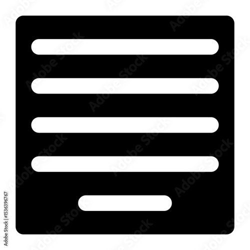 align justify center black glyph icon