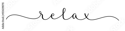 RELAX vector brush calligraphy banner with swashes