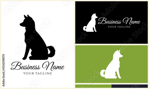 Dog Silhouette Logo Design Variations.