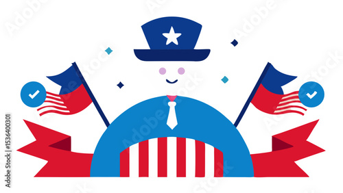 Patriotic uncle sam cartoon illustration