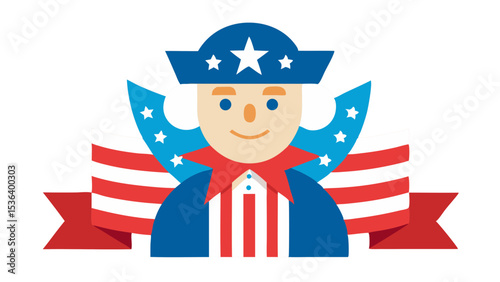 Patriotic uncle sam cartoon character illustration