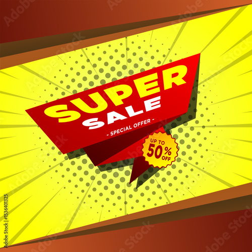 Shopping Day Super Sale Banner Template design special offer discount, Shopping banner template, Abstract Geometric Web Header template design for Sale. Product stand Display Sale promotion.