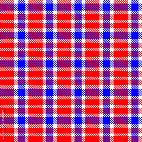Gingham pattern background. Retro tablecloth texture. Abstract color full of Scott pattern. Pastel gingham seamless background for print on fabric. Vector art
