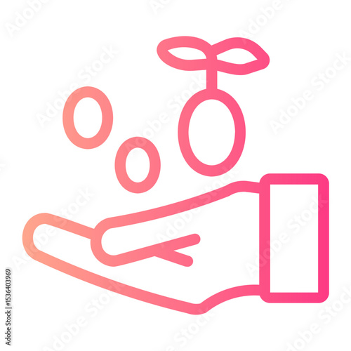 sowing seeds gradient icon