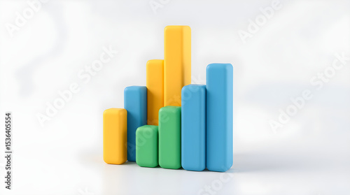 Colorful bar graph showing positive growth and financial success