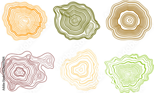 Tree cut pattern vector topographic map concept