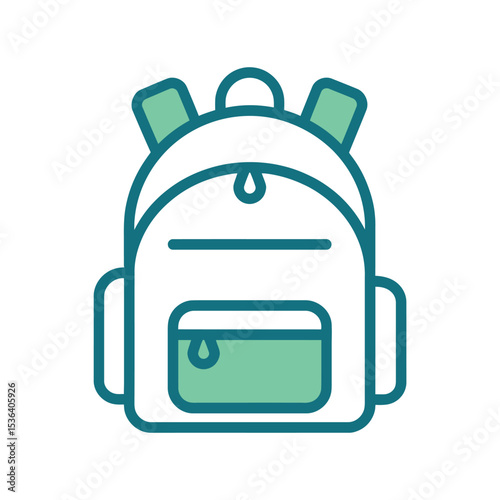 Minimalist Backpack Line Art Icon: School, Travel, Adventure, Outdoor Gear