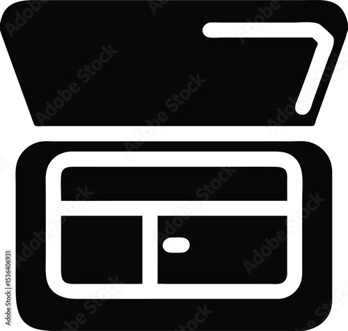 Black vector app icon design on gray background for web and business use