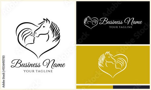 Horse  Woman Logo Design. (8)