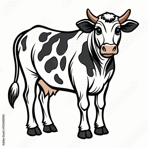 black and white cow