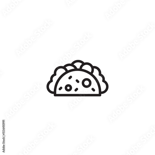Empanada outline icon mexican food savory pastry traditional cuisine vector illustration