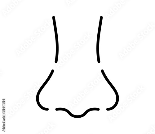 シンプルな鼻のアイコンイラスト　ベクター
