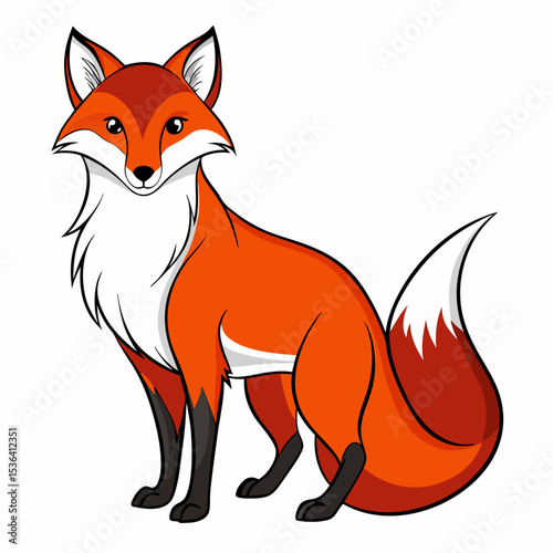 red fox vector illustration