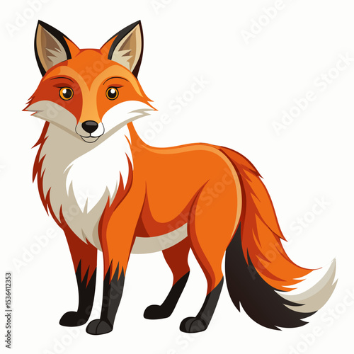 red fox vector illustration